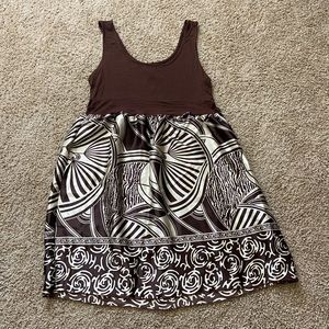 Brown and cream dress